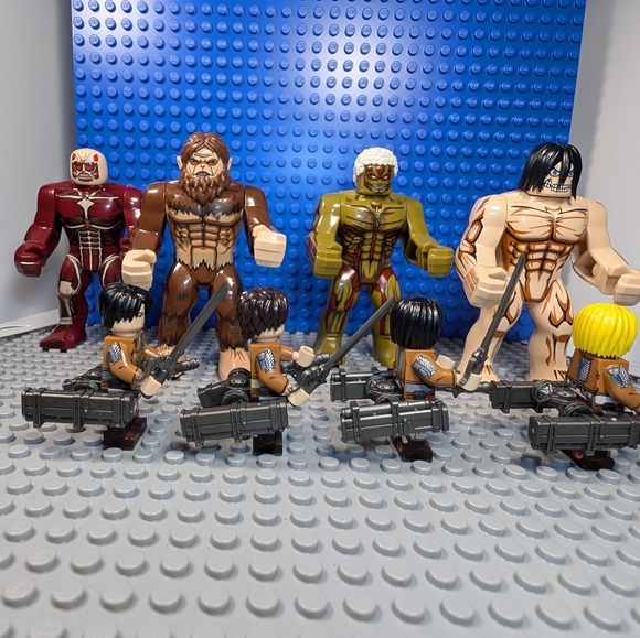 8 Minifigures- Attack on Titan Anime Building Block Toy Action Figure Big Fig - Picture 6 of 14